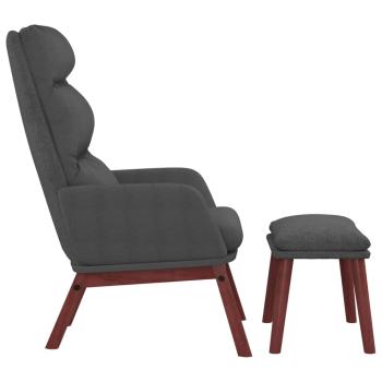 Relaxsessel mit Hocker Dunkelgrau Stoff