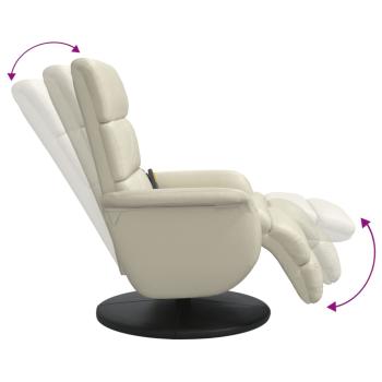 Massagesessel mit Fußteil Creme Kunstleder