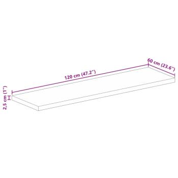Tischplatte 120x60x2,5 cm Rechteckig Massivholz Akazie