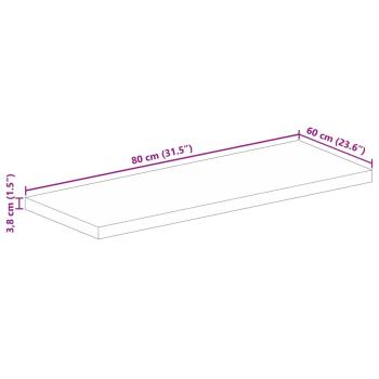 Tischplatte 80x60x3,8 cm Rechteckig Massivholz Akazie