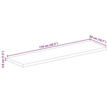 Tischplatte 110x50x3,8 cm Rechteckig Massivholz Akazie