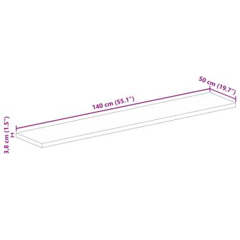 Tischplatte 140x50x3,8 cm Rechteckig Massivholz Akazie