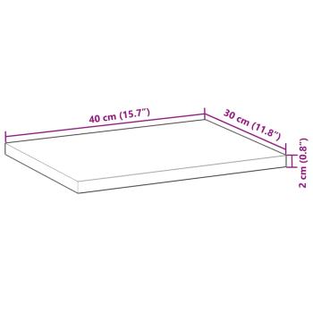 Tischplatte 40x30x2 cm Rechteckig Massivholz Akazie