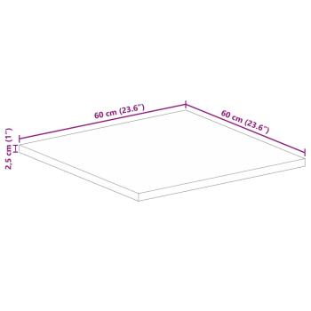 Tischplatte 60x60x2,5 cm Quadratisch Massivholz Akazie
