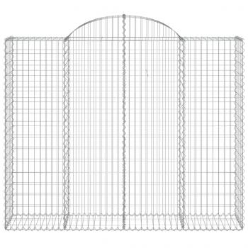 Gabionen mit Hochbogen 3 Stk. 200x50x160/180cm Verzinktes Eisen