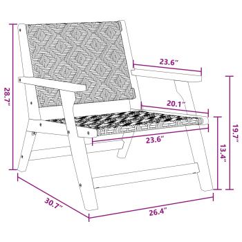Gartenstühle mit Tisch 3 Teile Schwarz und Weiß aus Akazienholz