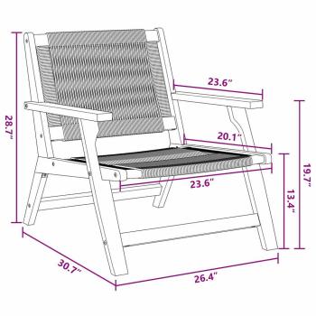 Gartenstühle mit Tisch 3er Set Schwarz Akazienholz