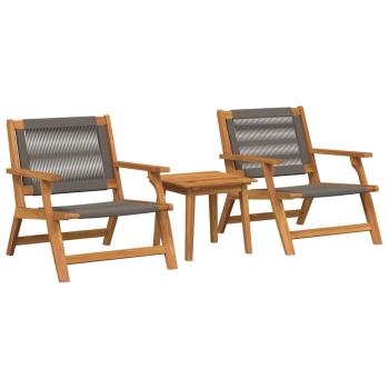 Gartenstühle mit Tisch 3er Set Grau Akazienholz