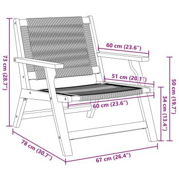 Gartenstühle mit Tisch 3er Set Grau Akazienholz