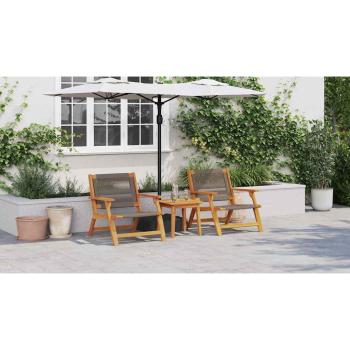 Gartenstühle mit Tisch 3er Set Grau Akazienholz