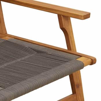 Gartenstühle mit Tisch 3er Set Grau Akazienholz