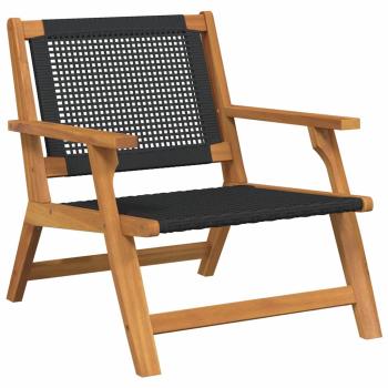 Gartenset mit 5 Stühlen und Tisch in Schwarz aus massivem Akazienholz