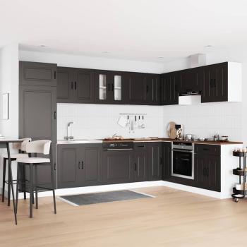 ARDEBO.de - Küchen Schrank 'Kalmar' mit Doppelbecken Schwarz Holzwerkstoff