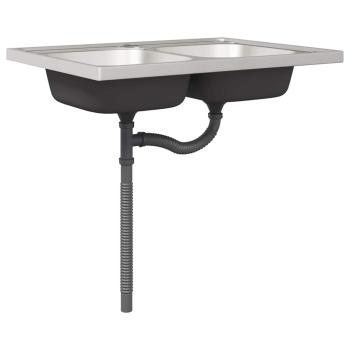 Küchenschrank ""Kalmar"" mit Doppelspülen Rauchesche Holzwerkstoff