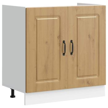 Küchenschrank ""Kalmar"" mit doppelten Becken aus Artisan Eichenholz, engineered wood