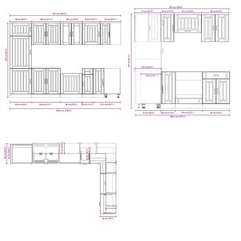 Küchenregal ""Lucca"" mit Doppelbecken in Rauch-Eiche, Holzwerkstoff