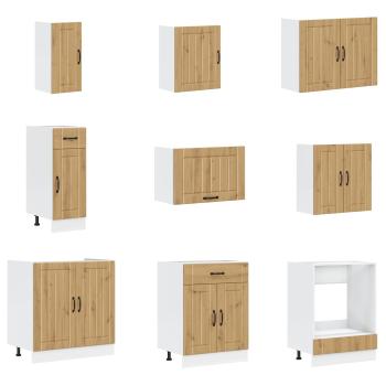 Küchenschrank ""Lucca"" mit Doppelwaschbecken, Artisan Eiche, Holzwerkstoff