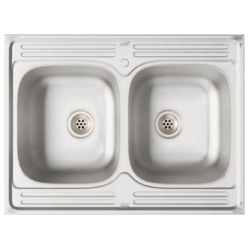 Küchenschrank ""Lucca"" mit Doppelwaschbecken, Artisan Eiche, Holzwerkstoff