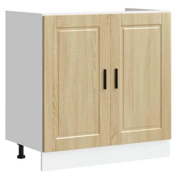 Waschbecken-Unterschrank ""Porto"" mit Waschbecken Sonoma Eiche 80x46x84,5 cm aus Holzwerkstoff