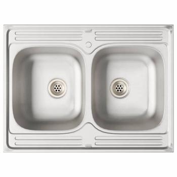 Waschbecken-Unterschrank ""Porto"" mit Waschbecken Sonoma Eiche 80x46x84,5 cm aus Holzwerkstoff