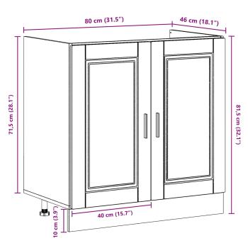 Waschbeckenunterschrank ""Porto"" mit Waschbecken Braun Eiche 80x46x84,5 cm Holzwerkstoff