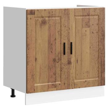 Unterschrank ""Porto"" mit Waschbecken Altes Holz 80x46x84,5 cm Ingenieurholz