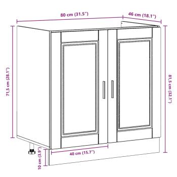 Unterschrank ""Porto"" mit Waschbecken Altes Holz 80x46x84,5 cm Ingenieurholz