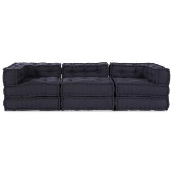 Modular Poufs 3er Set Anthrazit Stoff