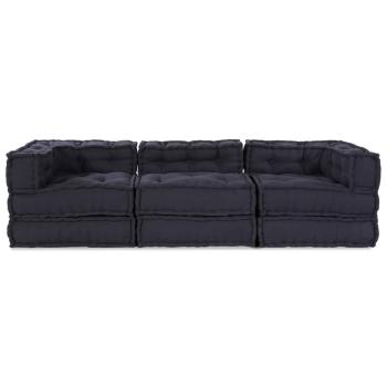 Modular Poufs 3er Set Anthrazit Stoff