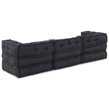 Modular Poufs 3er Set Anthrazit Stoff