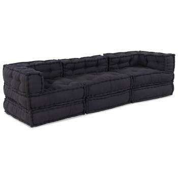 Modular Poufs 3er Set Anthrazit Stoff