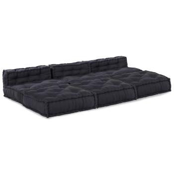 Modular Pouffes 4er Set in Anthrazit aus Stoff