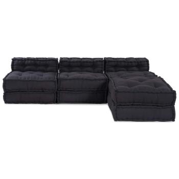 Modular Pouffes 4er Set in Anthrazit aus Stoff