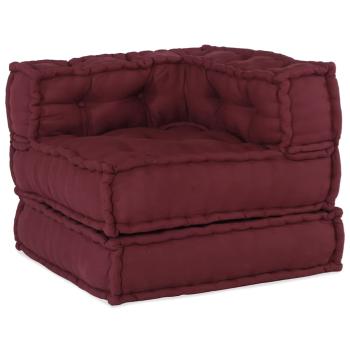 Modular Poufs 3er Set Burgunderrotes Gewebe