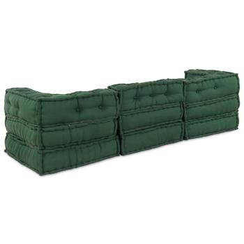 Modular Poufs 3er Set Grün Stoff