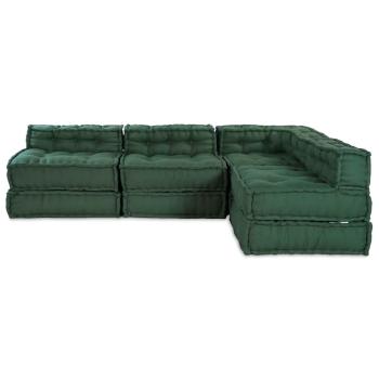 Modularer Pouf 4er Set Grüner Stoff