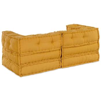 Modulare Poufs 2 Stück Gelbes Gewebe