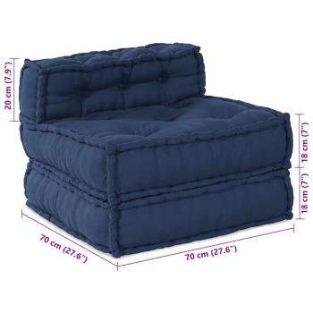 Modulare Poufs 4 Stück Indigo Stoff