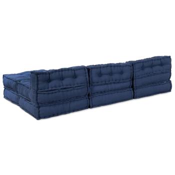Modulare Poufs 4 Stück Indigo Stoff