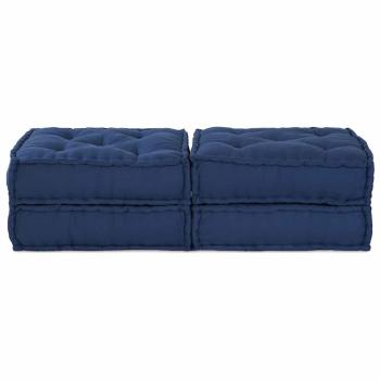 Modulare Poufs 2er Set Indigo Stoff