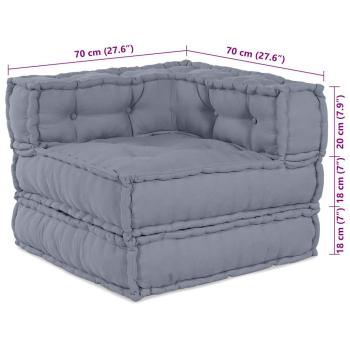 Modulare Poufs 2er Set Grauer Stoff