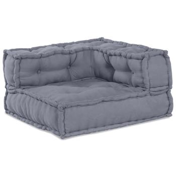 3-Sitzer Modular Pouffe Sofa Umwandelbar Graues Gewebe