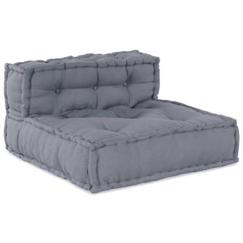 4-Sitzer Modularer Pouffe Sofa Umwandelbar Graue Stoff