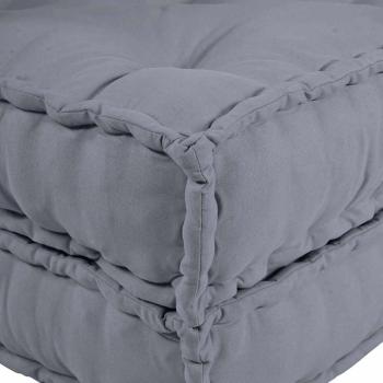4-Sitzer Modularer Pouffe Sofa Umwandelbar Graue Stoff