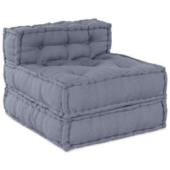 4-Sitzer Modularer Pouffe Sofa Umwandelbar Graue Stoff