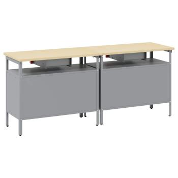 Werkbank-Set mit Schubladen 2 pcs Rot und Grau 200 x 55 x 85 cm