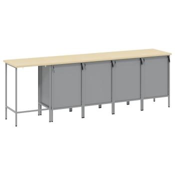 Arbeitsschrankset mit Schubladen 5 Stk. Schwarz und Grau