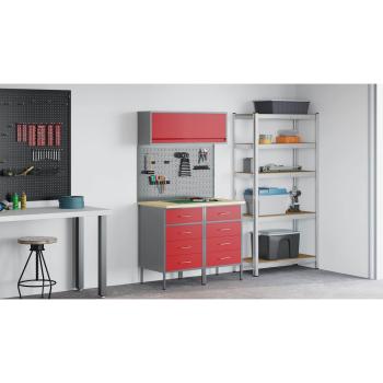 Arbeitsschrankset mit Schubladen mit Regal 5 stk. Rot