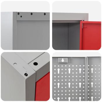 5-teiliges Werkbank-Set in Rot aus Stahl