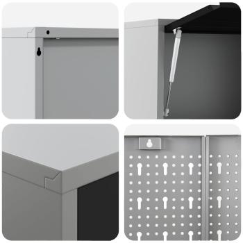 Arbeitsschrankset mit Schubladen mit Regal 5 stk. Schwarz